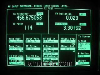 TX test screen with 114W